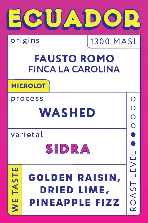 Ecuador coffee label design