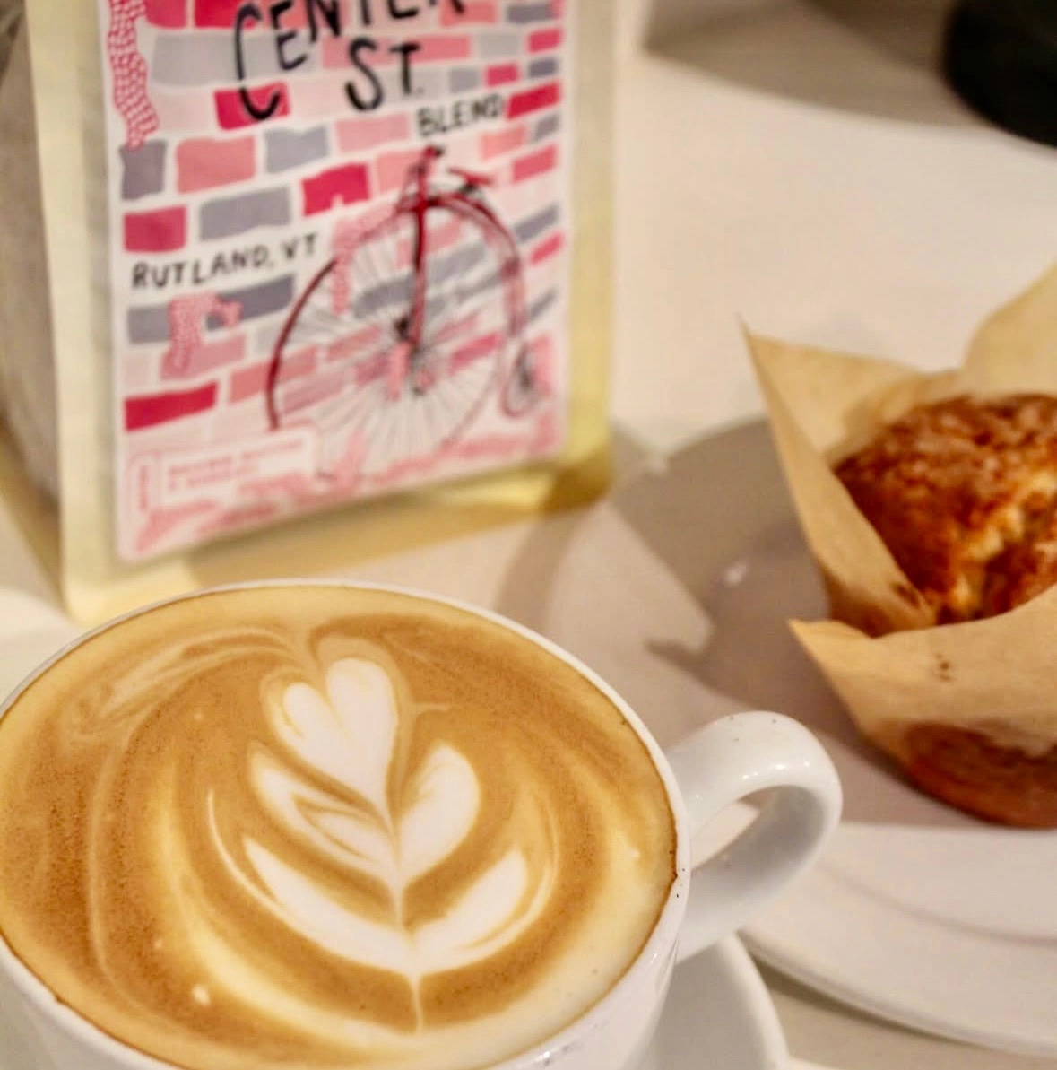 Coffee packaging displayed in retail environment