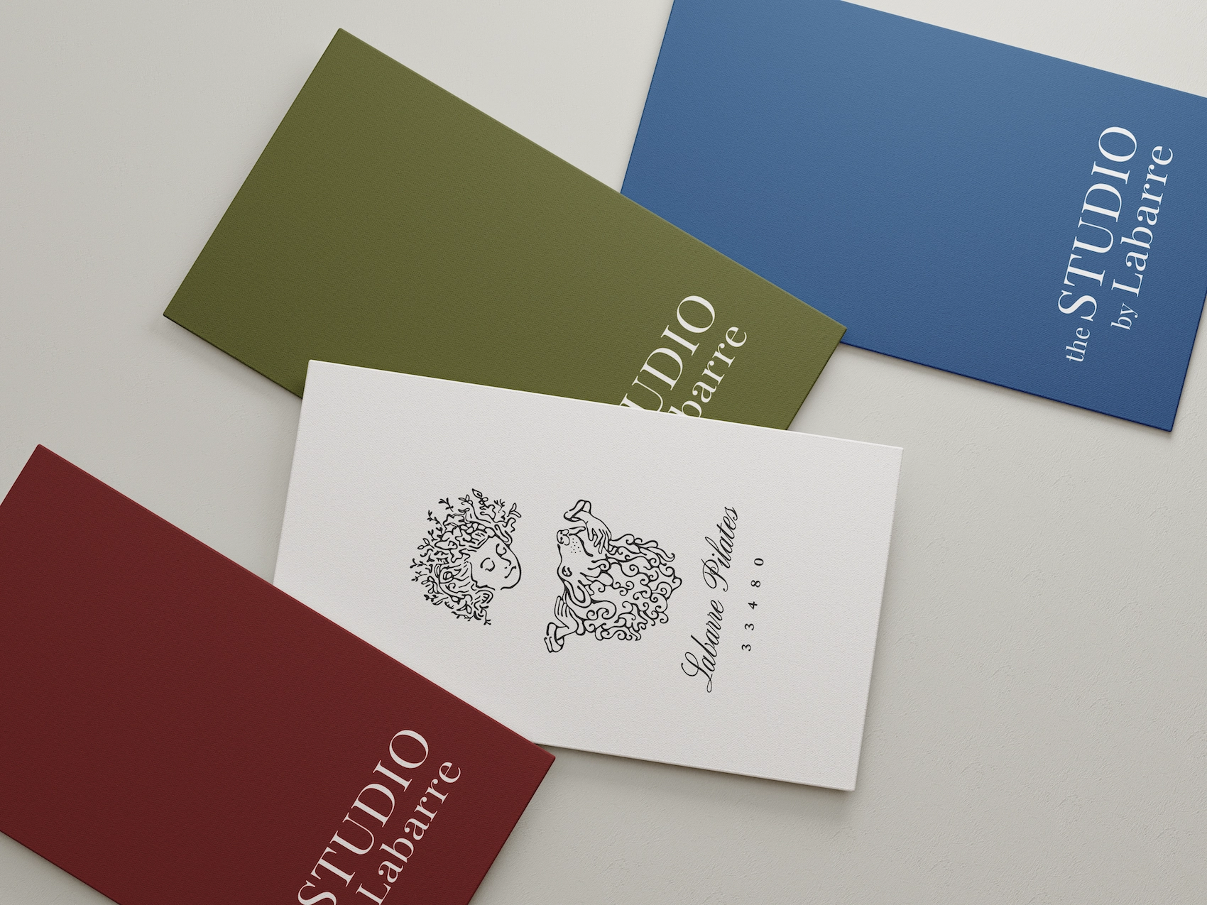 LaBarre brand color palette and business cards